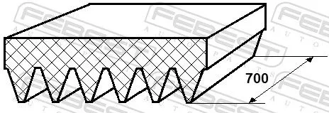 FEBEST V-Ribbed Belt (88128-6L700)