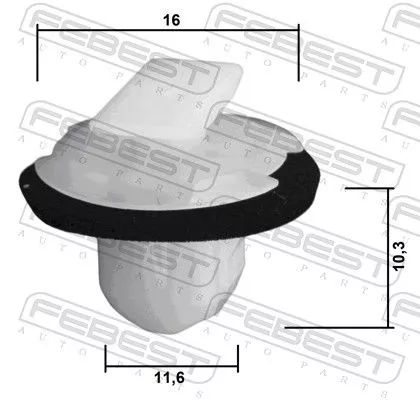 FEBEST Clip, trim/protection strip (88570-134)