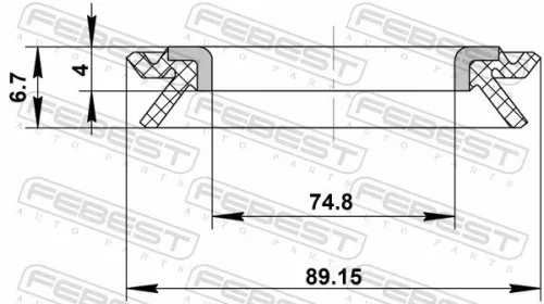 FEBEST Seal Ring, wheel hub (95BCY-88750407X)
