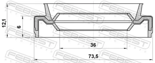 FEBEST Shaft Seal, differential (95EAW-38730613X)