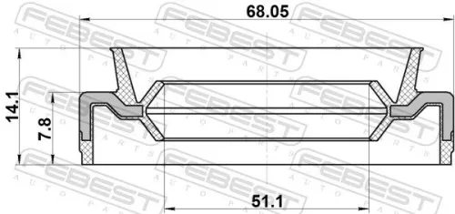 FEBEST Seal Ring, wheel hub (95EFS-53680814X)