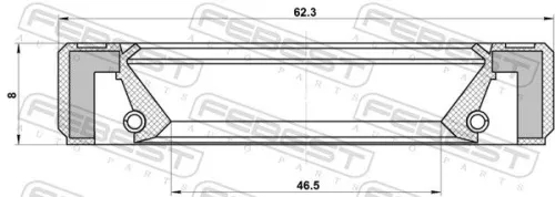 FEBEST Shaft Seal, transfer case (95GBY-48620808R)