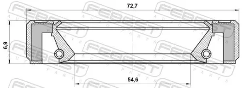 FEBEST Shaft Seal, differential (95GBY-56720707R)