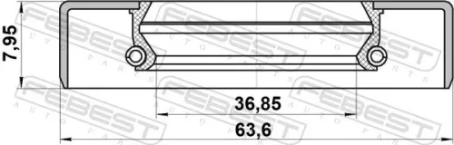 FEBEST Shaft Seal, differential (95GDY-38630808X)