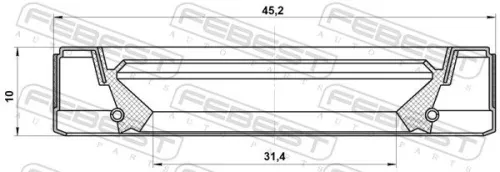 FEBEST Shaft Seal, transfer case (95GEY-33451010X)