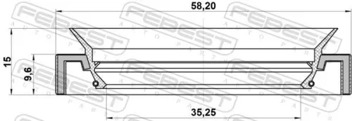 FEBEST Shaft Seal, drive shaft (95HAY-37581015C)