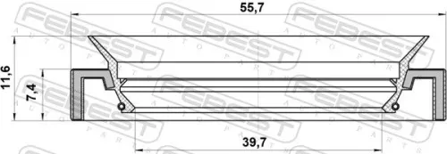 FEBEST Shaft Seal, drive shaft (95HAY-41550712X)