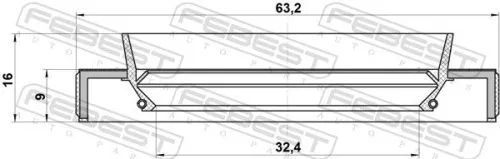 FEBEST Shaft Seal, drive shaft (95HBY-34630915L)