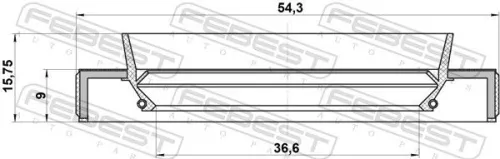 FEBEST Shaft Seal, drive shaft (95HBY-38540916R)