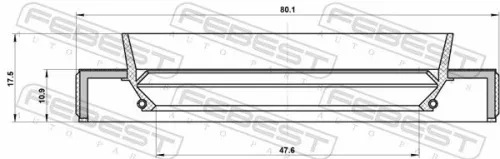FEBEST Shaft Seal, drive shaft (95HBY-49801118L)