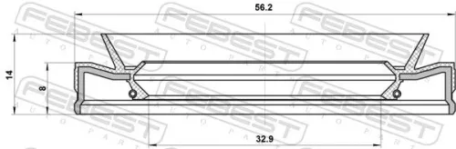 FEBEST Shaft Seal, differential (95HFS-34560814C)