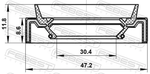 FEBEST Shaft Seal, drive shaft (95JAY-32470912C)