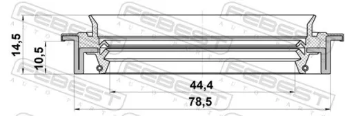 FEBEST Shaft Seal, propshaft centre bearing (95JDS-46781114R)
