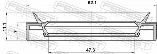 FEBEST Seal Ring, wheel hub (95MES-49620711X)