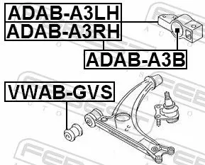 FEBEST Mounting, control/trailing arm (ADAB-A3RH)