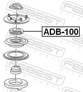 FEBEST Rolling Bearing, suspension strut support mount (ADB-100)