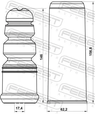 FEBEST Dust Cover Kit, shock absorber (ADSHB-8K5R-KIT)