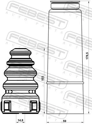 FEBEST Dust Cover Kit, shock absorber (ADSHB-8PAR-KIT)