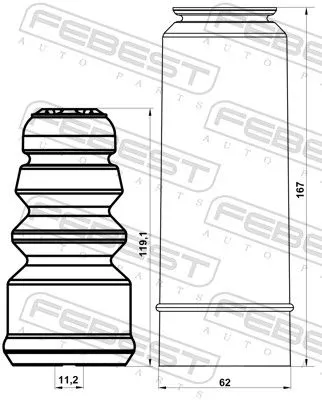FEBEST Dust Cover Kit, shock absorber (ADSHB-A4IIR-KIT)