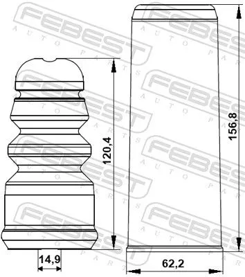 FEBEST Dust Cover Kit, shock absorber (ADSHB-A6IVR-KIT)