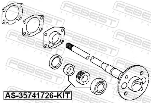 FEBEST Bearing, drive shaft (AS-35741726-KIT)