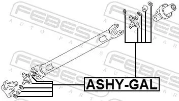 FEBEST Joint, propshaft (ASHY-GAL)