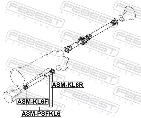 FEBEST Joint, propshaft (ASM-KL6F)