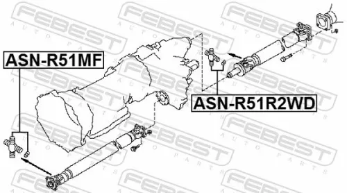 FEBEST Joint, propshaft (ASN-R51R2WD)