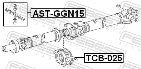 FEBEST Joint, propshaft (AST-GGN15)