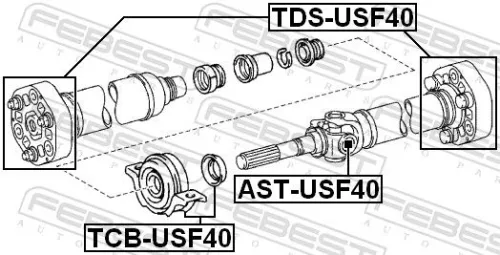 FEBEST Joint, propshaft (AST-USF40)