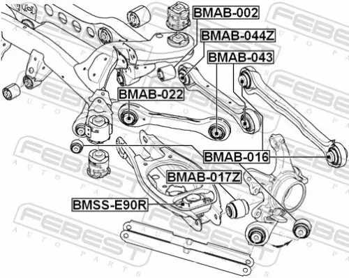 FEBEST Mounting, control/trailing arm (BMAB-043)