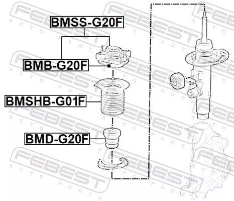 FEBEST Rolling Bearing, suspension strut support mount (BMB-G20F)