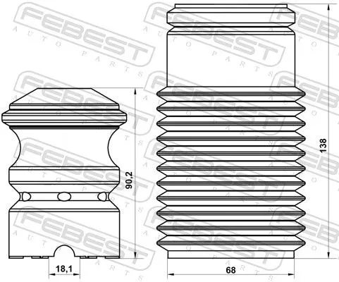 FEBEST Dust Cover Kit, shock absorber (BMSHB-E39F-KIT)