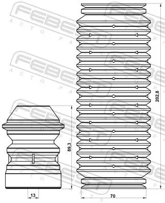 FEBEST Dust Cover Kit, shock absorber (BMSHB-E53R-KIT)