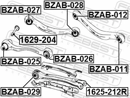 FEBEST Mounting, control/trailing arm (BZAB-026)