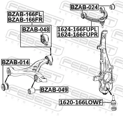 FEBEST Mounting, control/trailing arm (BZAB-166FR)