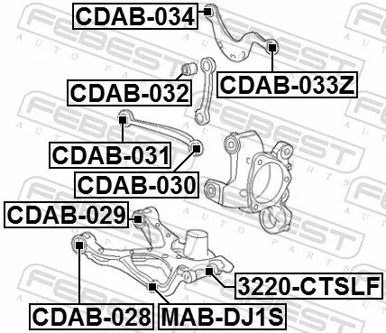 FEBEST Mounting, control/trailing arm (CDAB-029)