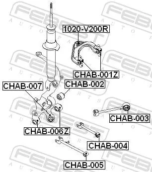 FEBEST Mounting, control/trailing arm (CHAB-005)