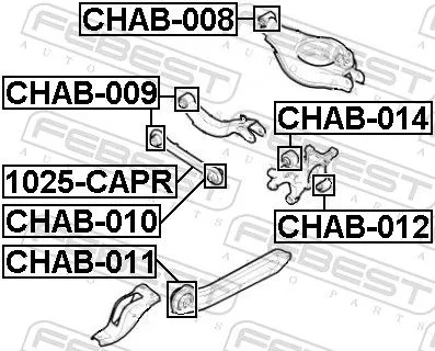 FEBEST Mounting, control/trailing arm (CHAB-012)