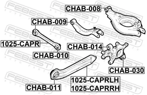 FEBEST Mounting, control/trailing arm (CHAB-030)