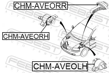 FEBEST Mounting, engine (CHM-AVEORR)
