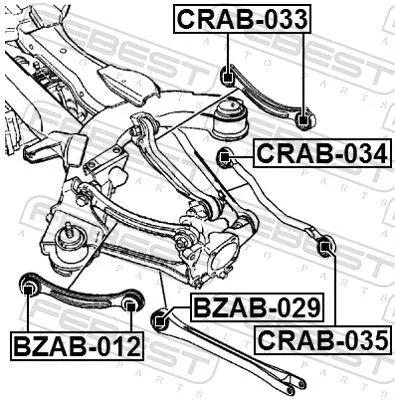 FEBEST Mounting, control/trailing arm (CRAB-033)