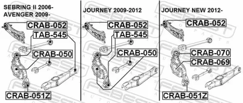 FEBEST Mounting, control/trailing arm (CRAB-052)