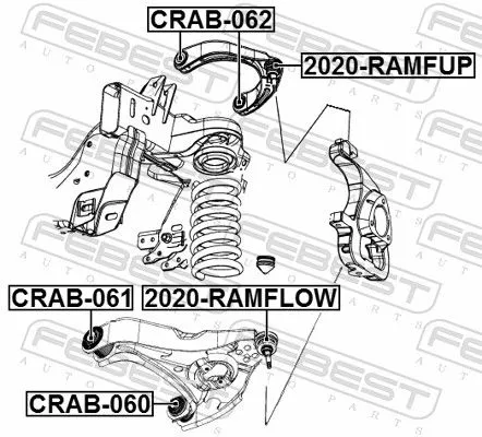 FEBEST Mounting, control/trailing arm (CRAB-061)