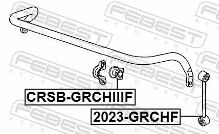 FEBEST Mounting, stabiliser bar (CRSB-GRCHIIIF)