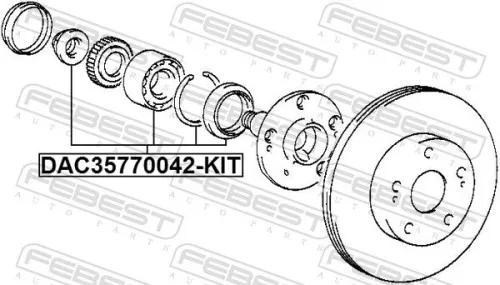 FEBEST Wheel Bearing (DAC35770042-KIT)