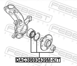 FEBEST Wheel Bearing Kit (DAC38693439M-KIT)