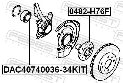 FEBEST Wheel Bearing (DAC40740036-34KIT)