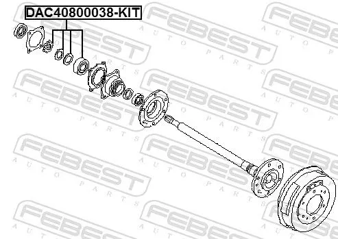 FEBEST Wheel Bearing Kit (DAC40800038-KIT)
