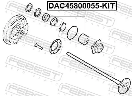 FEBEST Wheel Bearing Kit (DAC45800055-KIT)